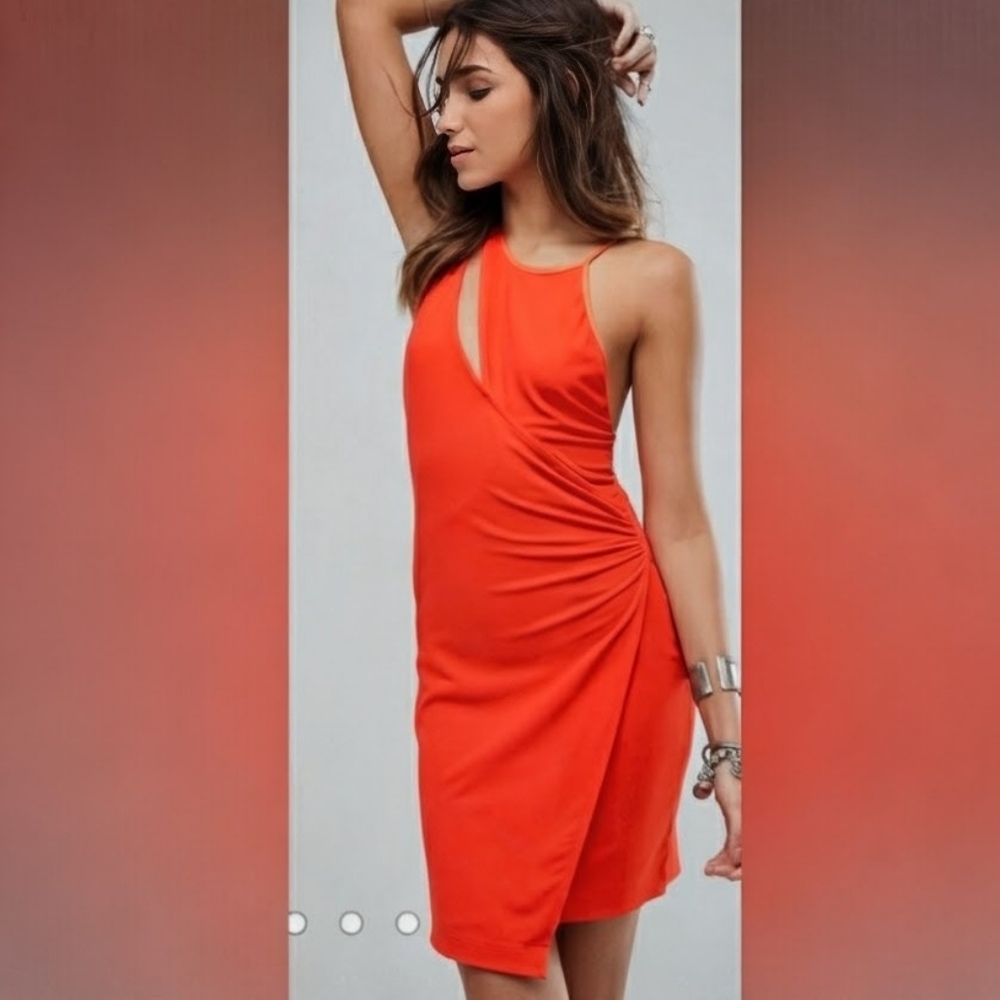 Free People Coral "Toast to That Cut-Out" Dress L Size Small